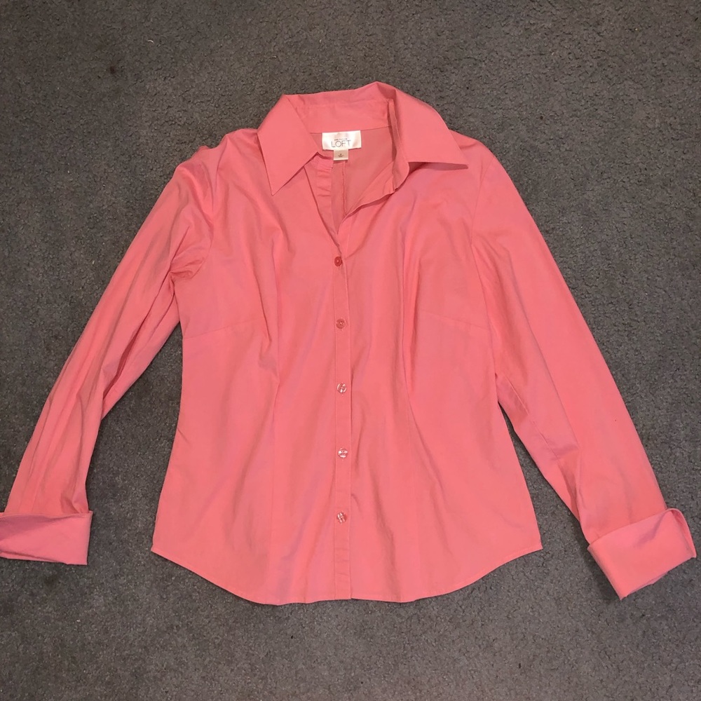 Ann Taylor Loft Pink Button Down - Picture 2 of 4